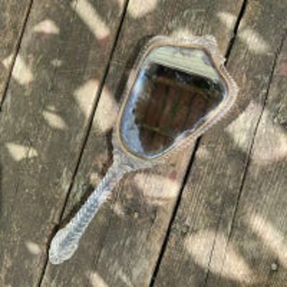 Vintage Plastic Ornate Hand Mirror - Picture 2 of 8